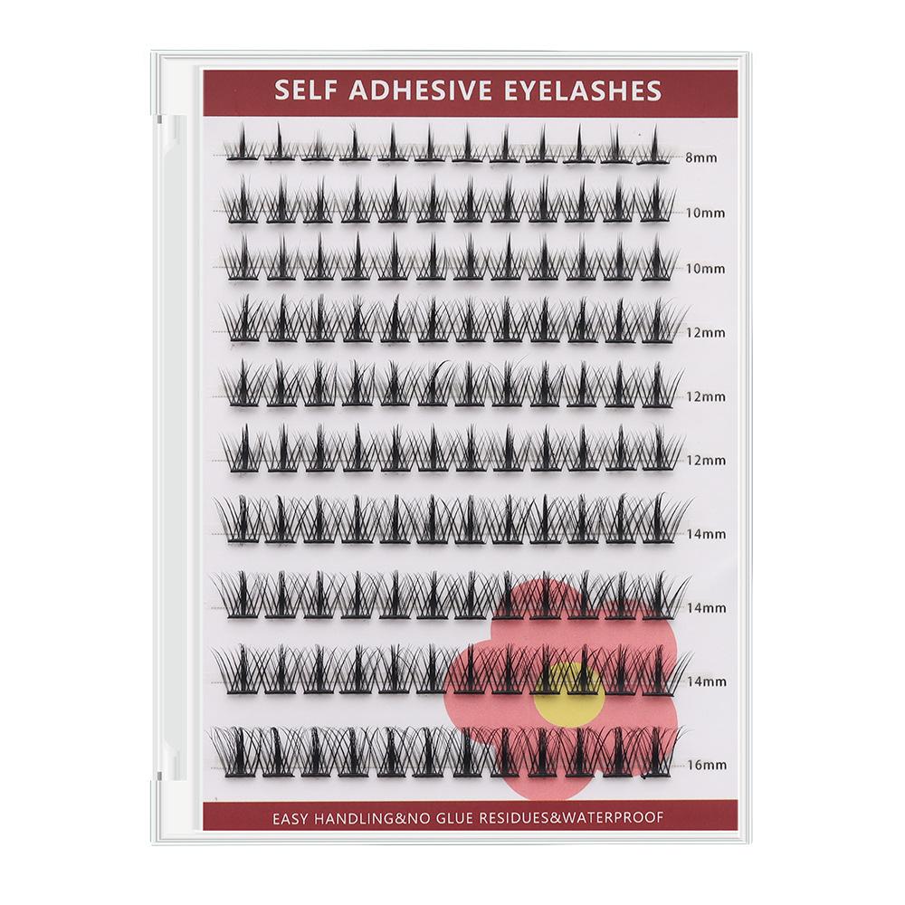 Large-capacity self-adhesive false eyelash set, mixed lengths, various styles, no glue needed, long-lasting waterproof and sweatproof