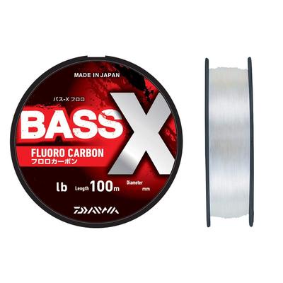 Daiwa Леска BASS-X Флюорокарбоновая, 100 м, 10 фунтов, Натуральная