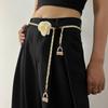 Gold Chain Camellia Waist Chain Punk Metal Chain Waistband Fashion Dress Belt Chain for Women