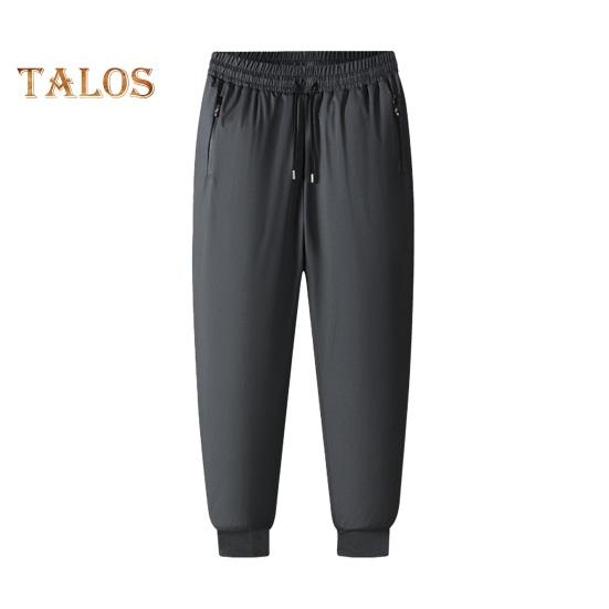 Зимние брюки для мужчин среднего возраста, утолщенный флис, эластичный пояс на шнурке, большие размеры, сохраняющие тепло, карманы на молнии, однотонные, теплые, для спорта, путешествий, работы