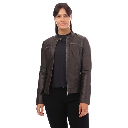 Только женская/дамская байкерская куртка из искусственной кожи Bandit