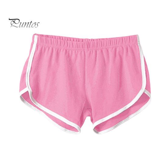 Женские спортивные шорты с эластичной талией, мини-шорты для йоги, однотонные суперкороткие брюки, легкие пляжные брюки, спортивные шорты