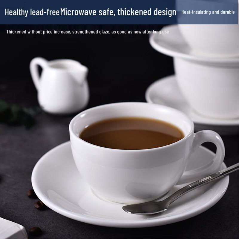 Pure White Ceramic Coffee Cup & Saucer Set