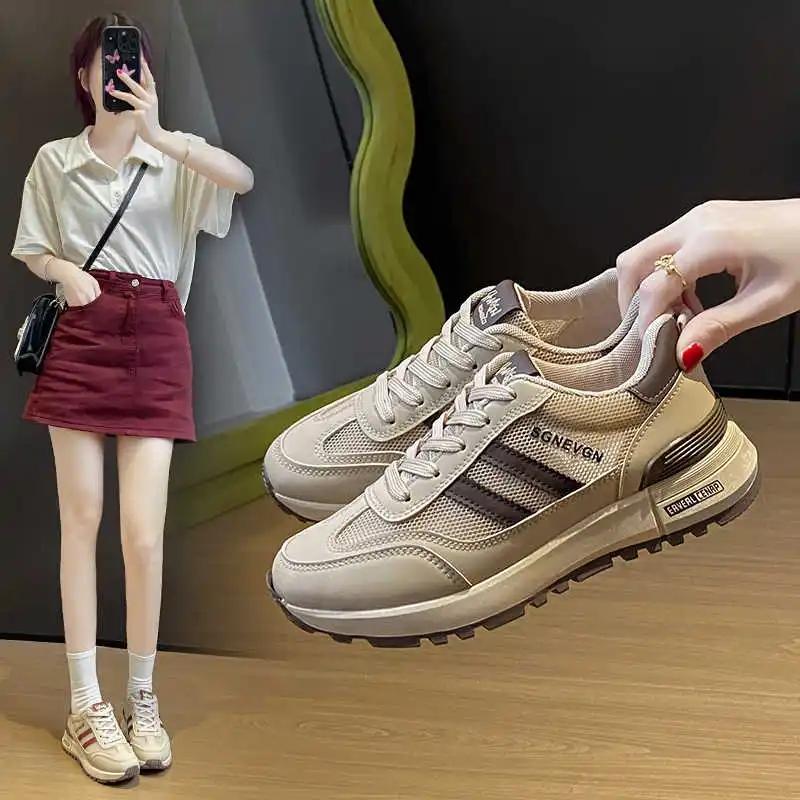 Мода Круглый Носок Увеличивает Рост Самые Продаваемые Вулканизированные Кроссовки Женские Тренды Женские Туфли для Гольфа Спорт Люксовый Бренд На Каждый День