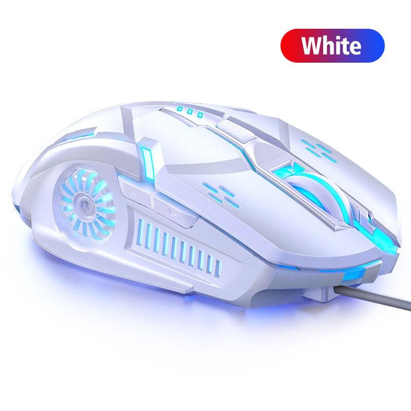 FONKEN USB Wired Gaming Mouse Mute 6 Button With Led Backlight Online Games Competitive Mouse For PC Laptop Computer Accessories