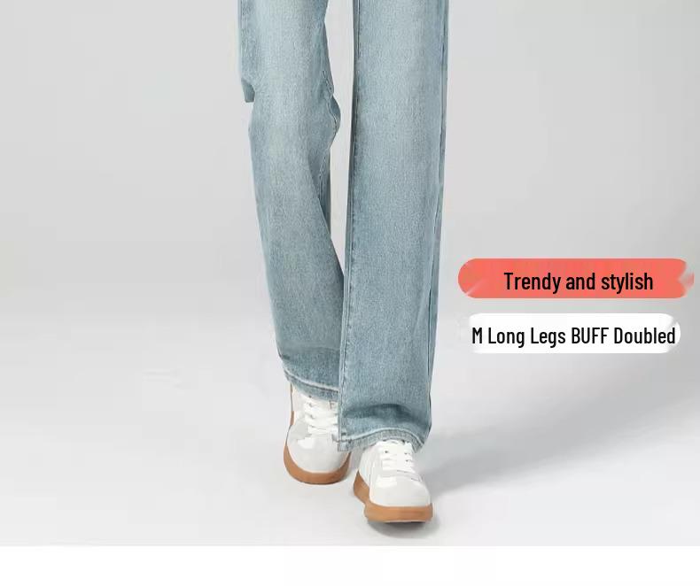 Женские джинсы прямого кроя с высокой посадкой: Весна 2025, Стройнящий стиль, Светлая стирка, Варианты узких и широких брюк.