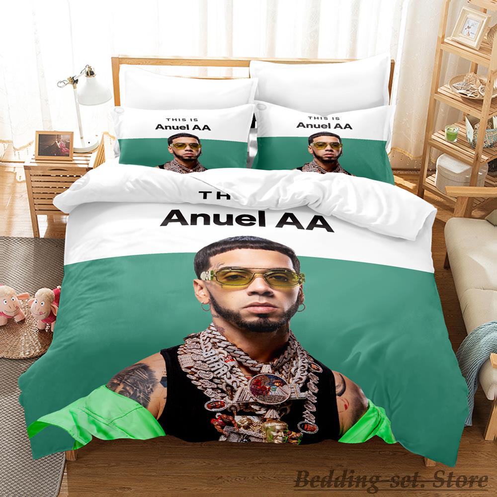 2023 Anuel Aa Real Hasta La Комплект постельного белья Односпальный Полуторный Полный Евро Евро-макси Размер Комплект постельного белья Взрослый Детская спальня Комплект пододеяльника Parure De Lit