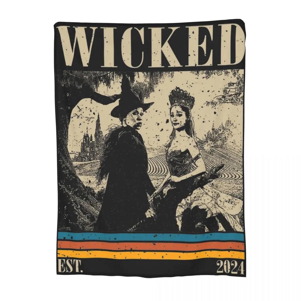 Мюзикл Злая 2024 Одеяла Флис Принт Расслабляющее Мягкое Плед для Постельных Принадлежностей Спальни Плюшевое Тонкое Одеяло