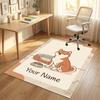 Serpent Floral Theme Soft Crystal Velvet Rug Custom Name & Text Print Non Slip Floor Rug for Bedroom Living Room