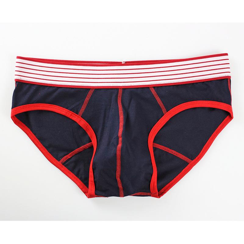 Мужское нижнее белье Ластовица из чистого хлопка Дышащее Однотонные Простые Трусы-треугольники U-образный выпуклый Сексуальное нижнее белье