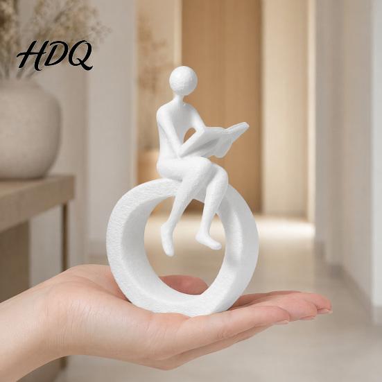 Невыцветающая статуэтка для книжной полки, 3D-печать, фигурка читающего человека, абстрактный читатель для дома, минималистичный декор книжной полки, современная скульптура, книжная полка