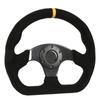 Car Steering Wheel Black Stitching Carbon Fiber 6 Holes Comfortable Grip Universal for Modification