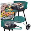 Ogrodowy Grill Węglowy Ruszt Okrągły Kółka Grill Z Półką