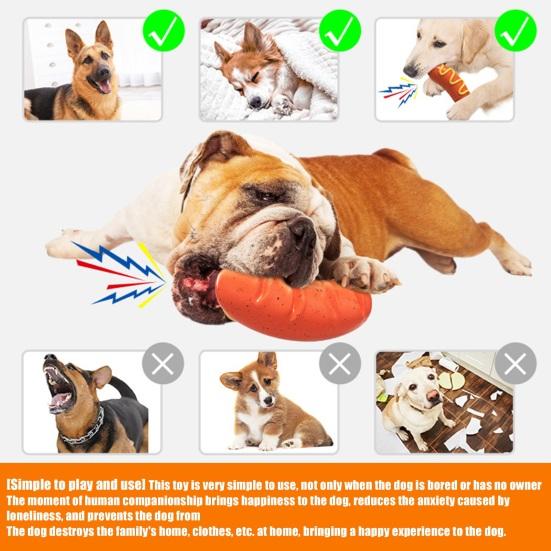 Неразрушимая игрушка для жевания собак для агрессивных любителей жевать Интерактивная пищащая игрушка для щенков Хот-дог