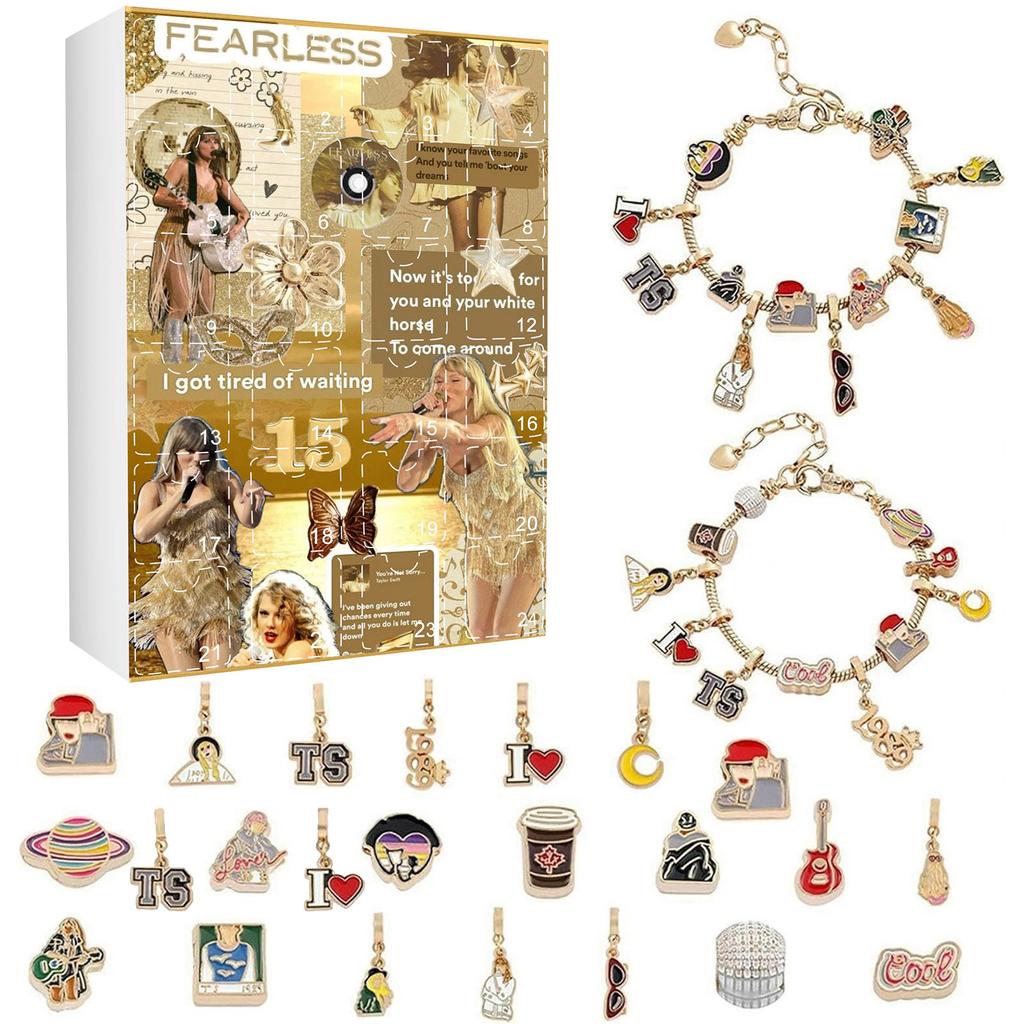 Подарки с адвент-календарем, набор для изготовления браслетов своими руками для детей и взрослых, рождественский календарь обратного отсчета на 24 дня, ювелирные подарки