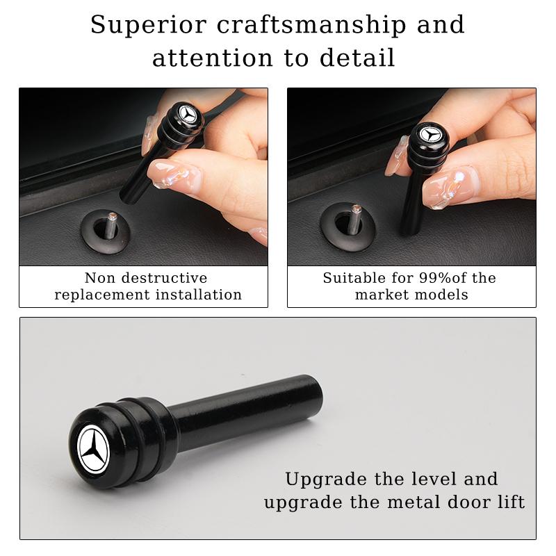 CSA1 Alloy Car Door Lock Pins for Mercedes Benz C180 A200 CLA CLK CLS W210 W203 W204 W205 W211 W212 Modified Interior Accessories