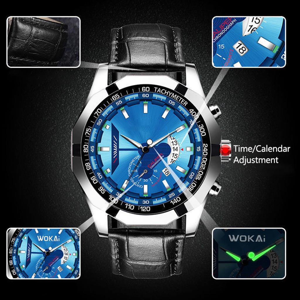 Fashion Mens Watches Shatterproof Easy Read Round Dial Luminous Wristwatch for Working and Office Wedding