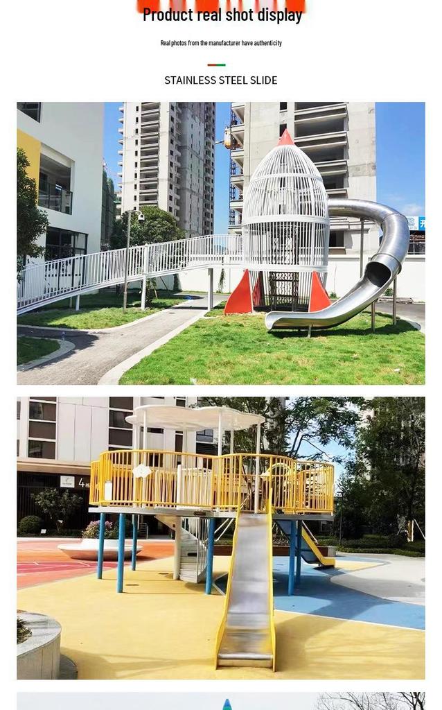 Large Stainless Steel Outdoor Slide for Children's Playgrounds