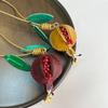 Car Keyring Leather Keychain Handmade Bag Pendant Lovely Pomegranate Fruit Pendant Men