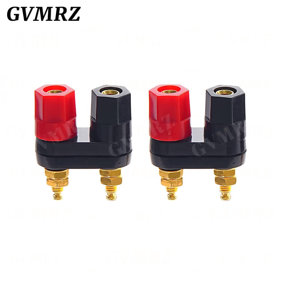 1PCS Banana plugs Couple Terminals Red Black Connector Amplifier Terminal Binding Post Banana Speaker Plug Jack
