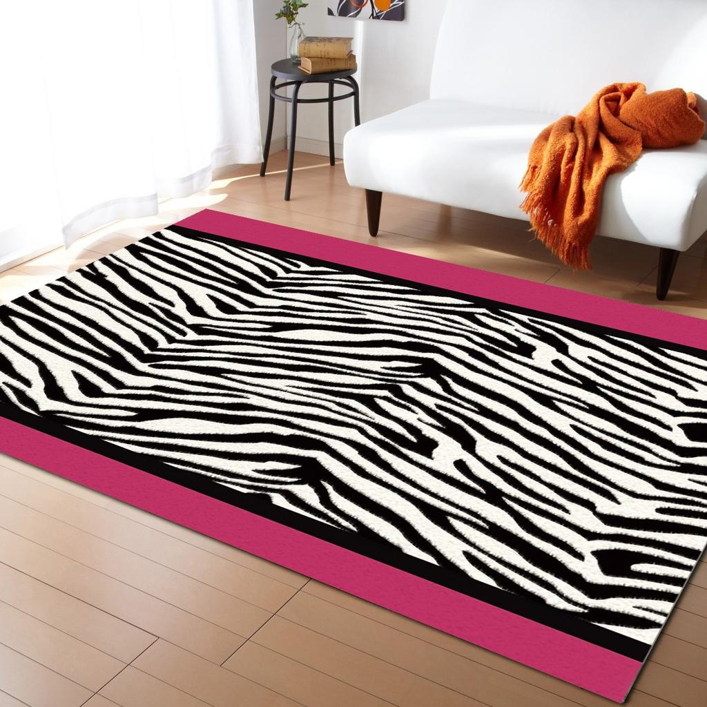 Novelty Leopard Zebra Rugs Home Carpet Area Rug Large Entrance Door Mat Rugs For Bedroom Rug For Living Room Bedroom Decor Mat