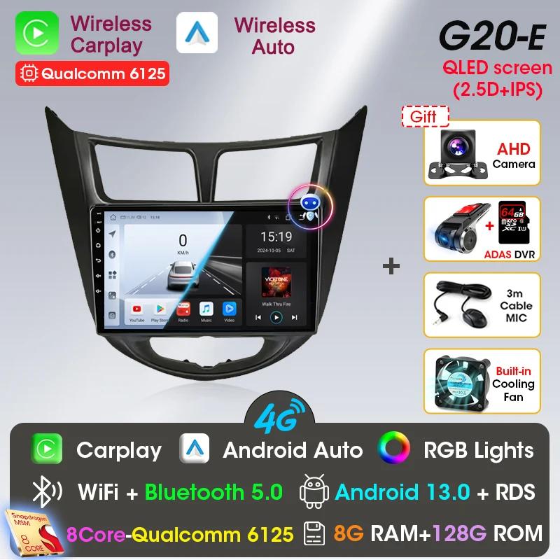 Android 13 Carplay Car Radio for Hyundai Solaris Verna Accent 1 2010 - 2016 Multimedia Player 2 Din GPS 4G DVD Head Unit