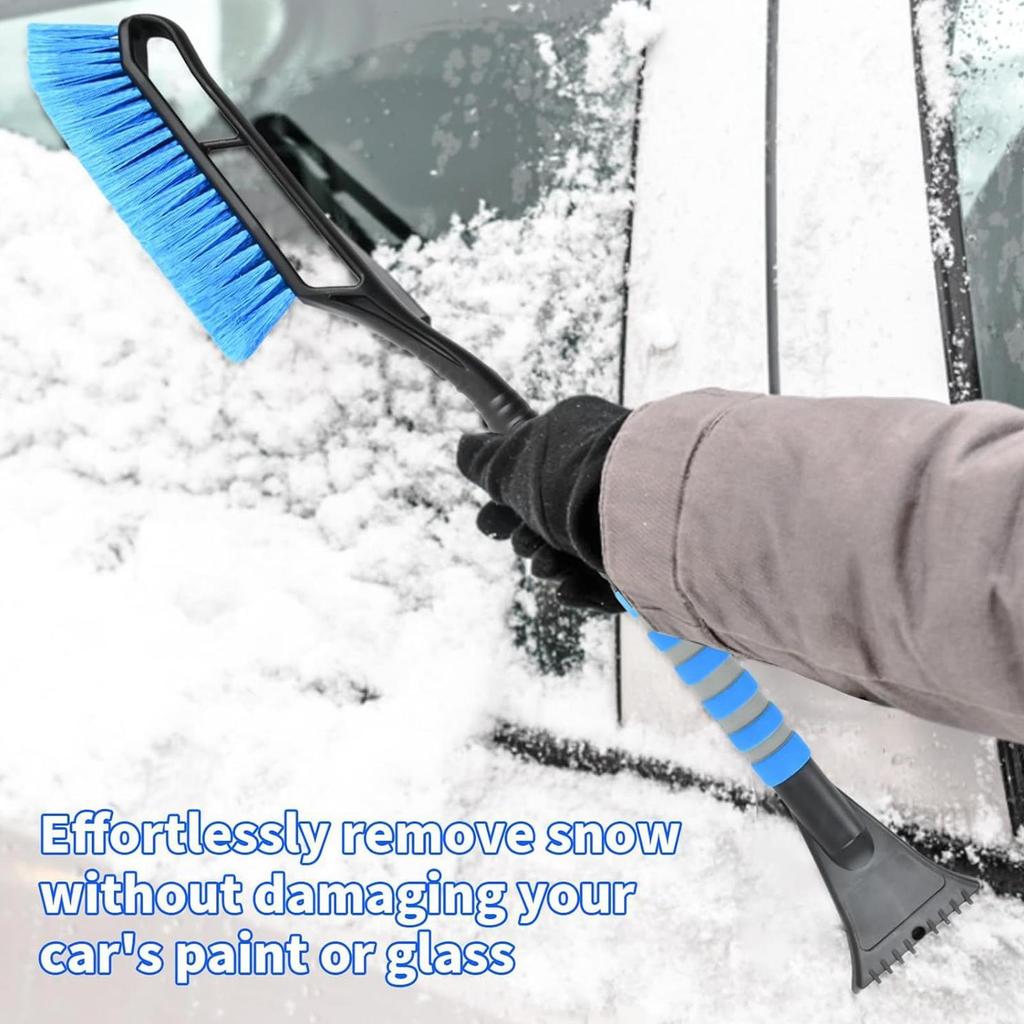 Ice Scrapers for Car Windshield 36-inch Extendable Shovel Detachable Windshield Scraper with Scratch Free Bristle Head