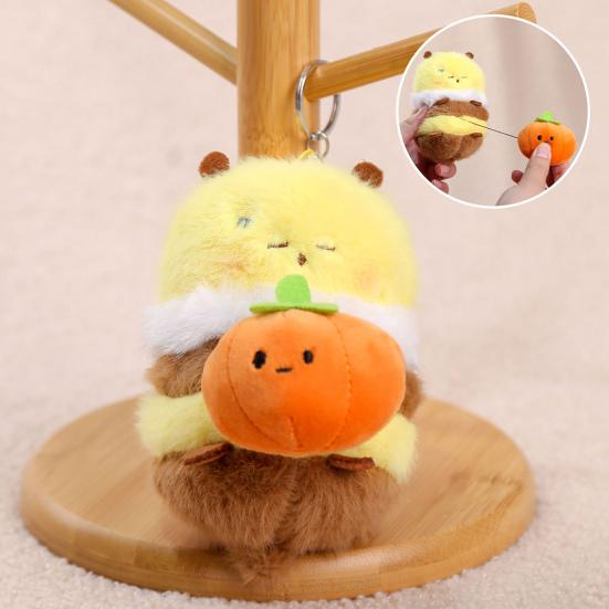 Cute Honey Bee Plush Doll Pendant for Couples Soft Stuffed Animal Keychain Funny Birthday