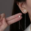 Новые корейские серьги-продевки со звездой, кисточкой из нити и цепочкой, серьги-каффы с подвесками-звездами, женские прямые висячие серьги, ювелирные подарки