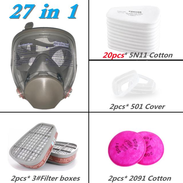 6800 Gas Mask Full Face Respirator] Paint Mask for Painting, Machine Polishing, Welding and Other Work Protection, Gas Mask