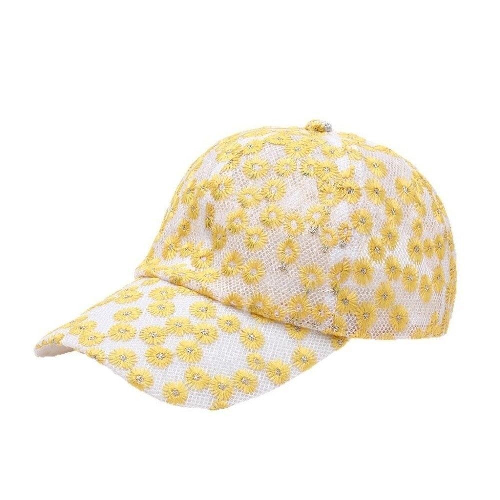 Breathable Visors Cap Embroidered Mesh Peaked Hat Casual Flower Baseball Cap Outdoor