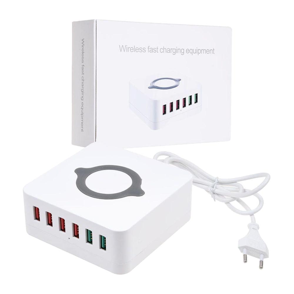 Ładowarka 6x usb i ładowaniem indukcyjnym 10w indukcyjna