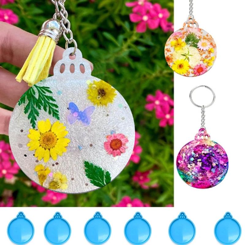 Christmas Ornaments Mold Mutifunctional Blank Round Silicone Molds Versatile Resin Accessory Mould for DIY Enthusiasts