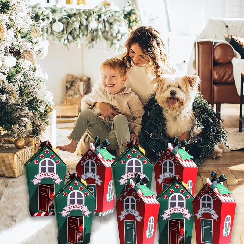 10/5 шт. рождественские коробки для конфет из крафт-бумаги, веселые рождественские конфеты, сладости, печенье, подарочная коробка, упаковка, сумка, украшение для вечеринки 2024