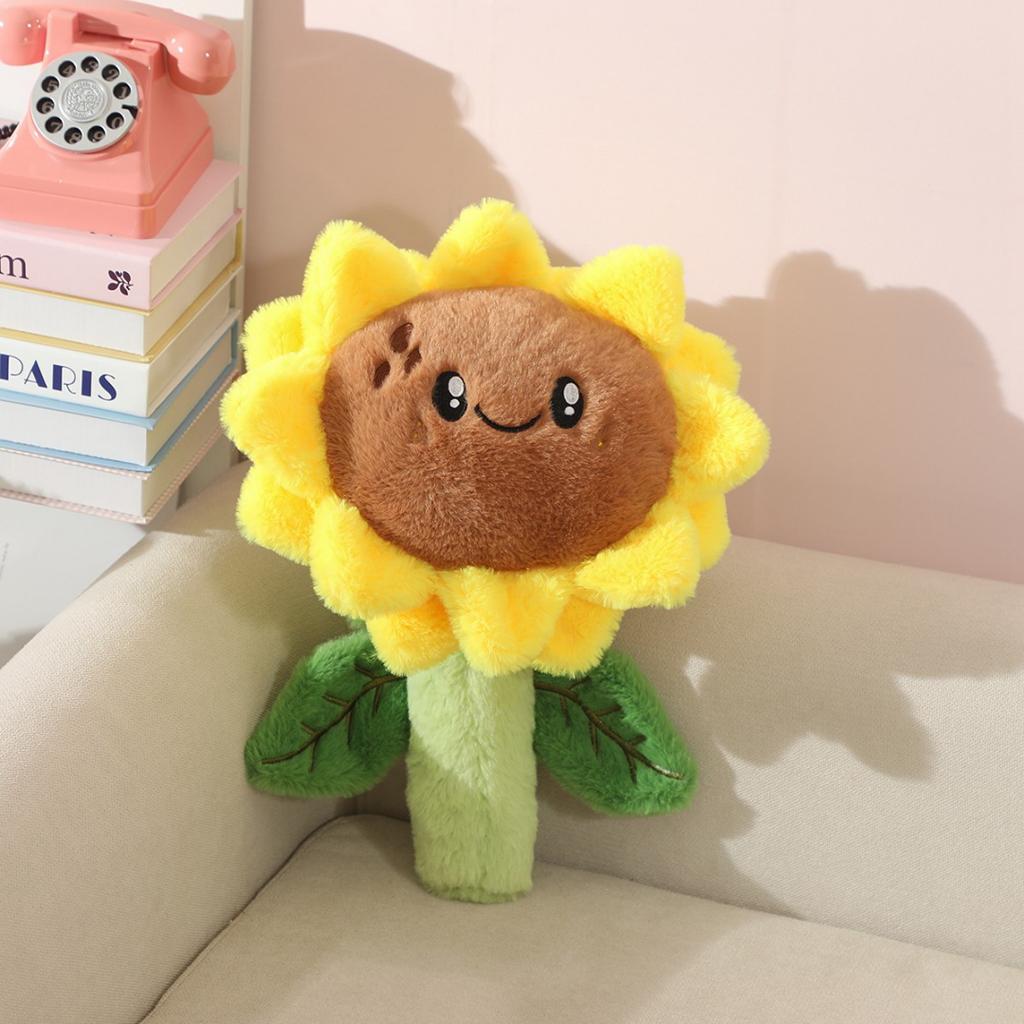 35cm Sunflower Plush Toy Soft & Cute Stuffed Flower with Happy Face Birthday Toys for Girlfriend Valentine's Day Gift Home