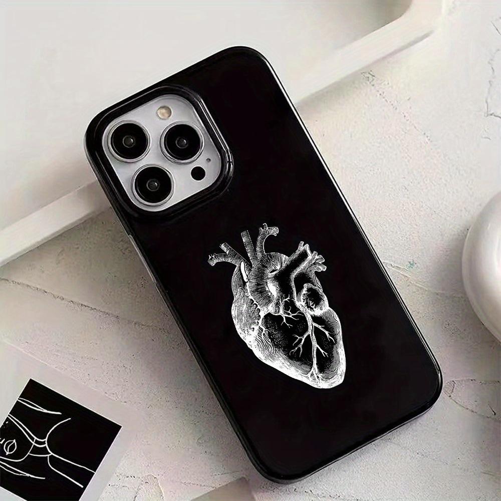 Чехол для телефона с анатомическим рисунком сердца для iPhone 17 16 15 14 13 12 11 Pro/ Max /Plus противоударная задняя крышка