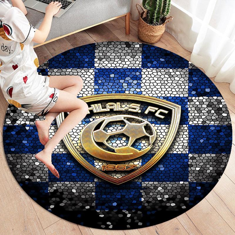 Круглый ковер Al Hilal SFC, Ковер для гостиной, спальни, дивана, игровой комнаты, Нескользящий коврик для пола