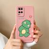 Чехол для телефона OPPO A54 4G Милый мультяшный динозавр Животный стиль Матовый жидкий силикон Задняя крышка Для OPPOA54 A 54 4G Чехол Fundas