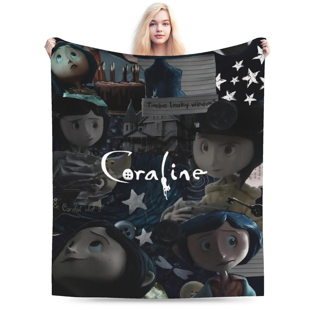 Coralines Flannel Blankets Winter Warm Bedding Throws for Girls Boys Living Room Funny Bedspread Sofa Bed Cover