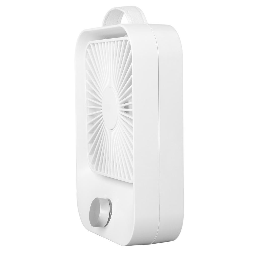 Desktop Oscillating Fan USB Charging Portable Quiet Desk Fan with Lanyard for Camping Traveling Beige