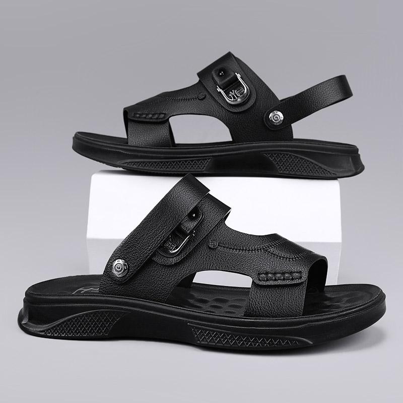 Классические мужские сандалии в стиле ретро, ​​дышащие нескользящие уличные тапочки на мягкой подошве, модная пляжная обувь, летние мужские шлепанцы