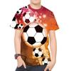 Летняя футболка с принтом Кубка мира по футболу 3D Футболки для детей Дышащая спортивная футболка для отдыха