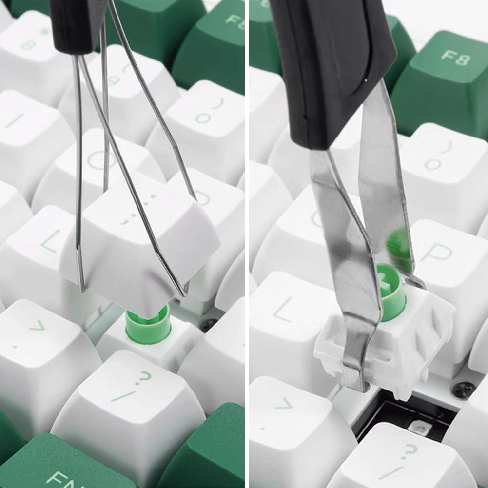 4pcs Keycap Removal Tool Set with Cleaning Brush for Mechanical Keyboards Durable Puller Kit for Easy Computer Keyboard Cleaning