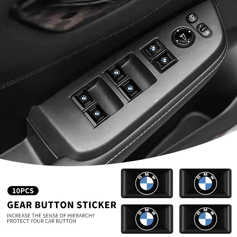 BAAZ2 10PC 3D Epoxy Steering Wheel Decor Sticker Car Styling Interior Decals For BMW E46 E85 E60 F10 E39 F30 E36 F20 E87 E90 E70 X3 X5
