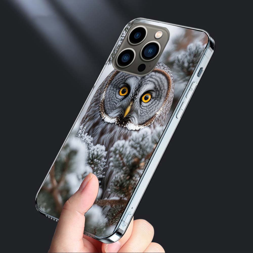 Чехол для телефона "Сова зимой" Для Iphone 16E 15 Pro 14 Plus 17E 16 17 Pro Max Air 11 12 13 Mini Ударопрочный Capa Милый Чехол TPU Cle