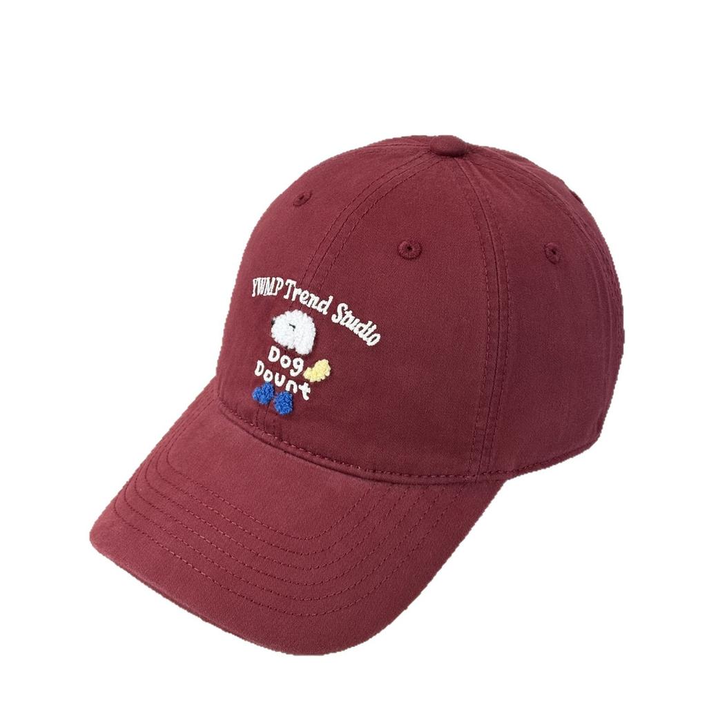 Fashion Hat Korean version plush puppy embroidery cute spring versatile face small cap couple student baseball hat versatile