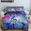 Music Notes Bedding Set for Kids Adult Duvet Cover King Queen Size Print Bed Set Home Textiles Bedclothes 2/3Pcs Duvet Cover Set