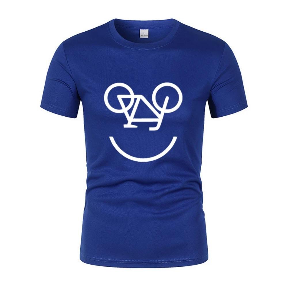 Летняя новая интересная мужская футболка с принтом велосипедных обратных букв, модная повседневная сетчатая воздухопроницаемая с короткими рукавами