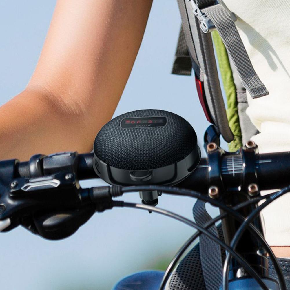 2200mAh Outdoor Subwoofer Digital Display Bluetooth-compatible Portable Speaker Type-C USB Rechargeable for Scooter Motorcycle