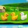 12Pcs Mini Flower Duck Figurine Yellow White Duck Resin Statue Miniature Animal Ornament Home Office Desktop Decoration Dollhouse Accessories